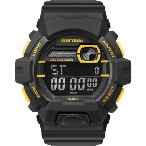 Relógio Mormaii Digital Masculino - Wave - Preto com Detalhes em Amarelo - MO6600AA/8P