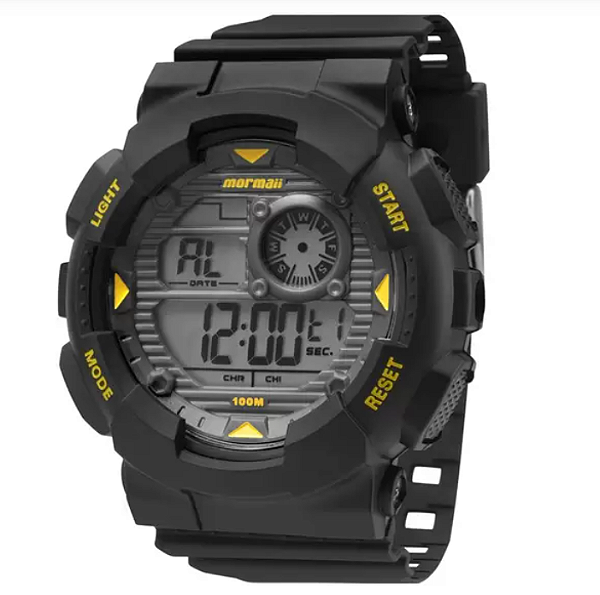 Relógio Mormaii Digital Masculino - Wave - Preto com Detalhes em Amarelo - MO3415/8Y