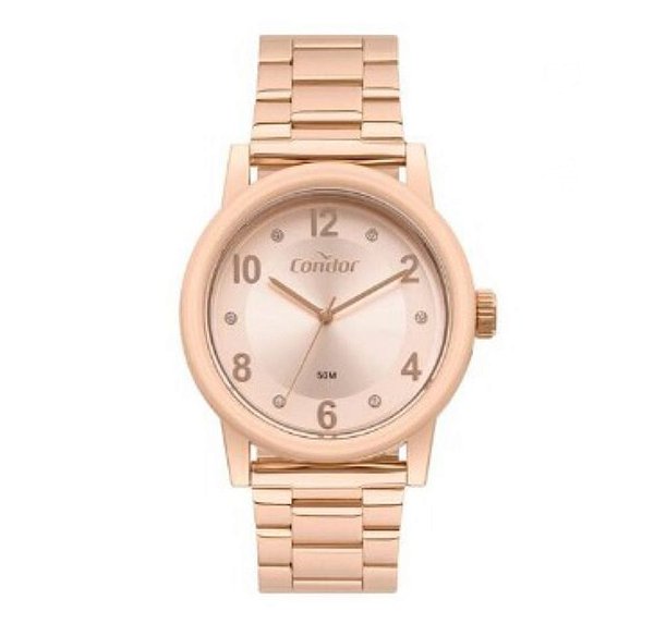 Relógio Condor Feminino - Rosê - Acompanha uma Pulseira de Silicone Rosa - COPC21JCN-T8J