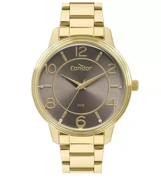 Relógio Condor Feminino - Bicolor com Fundo Cinza - COPC21AEDL-4C