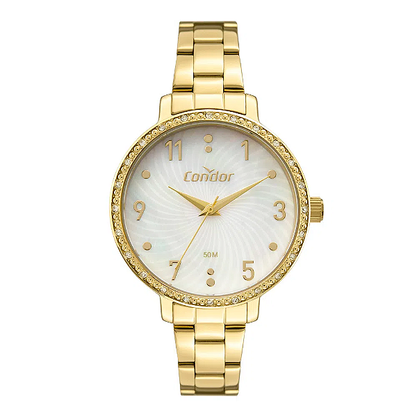 Relógio Condor Feminino - Dourado com Mostrador Madrepérola Branca - CO2036MXB-4B