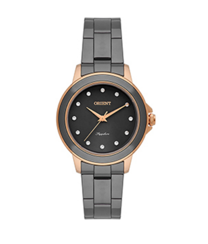Relógio Orient Feminino - Ceramic Cinza com Rosé Gold e Mostrador Cinza - FTSK0004