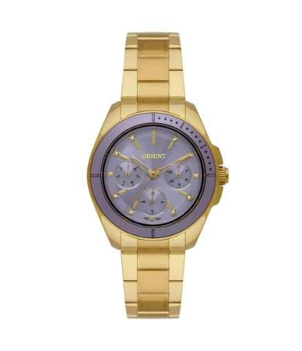 Relógio Orient Feminino - Eternal Dourado com Mostrador Roxo - FGSSM094.L1KX