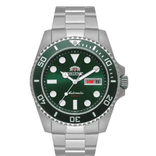 Relógio Orient Masculino Hulk - Prateado com Mostrador Verde e Calendário - F49SS027.E1SX