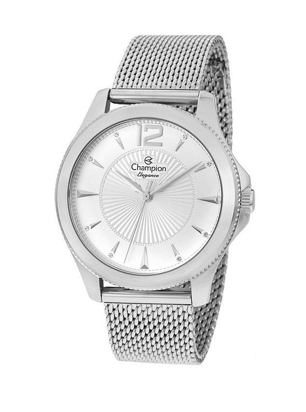 Relógio Champion Feminino Elegance - Prata Mostrador Branco - CN25672N