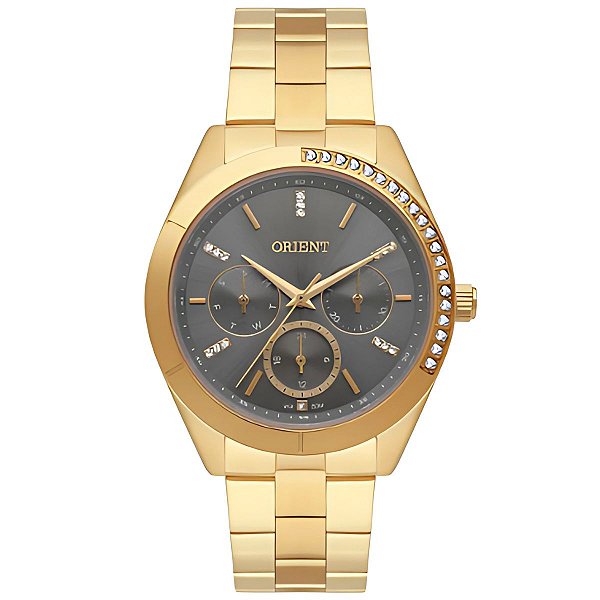 Relógio Orient Feminino - Eternal Dourado com Mostrador Cinza - FGSSM086.G1KX