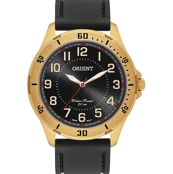 Relógio Orient Masculino -MGSP0002.P2PX Preto Dourado Aço 5 ATM Militar Original
