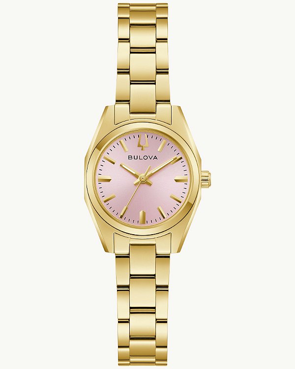 RELOGIO BULOVA FEMININO SURVEYOR 97L187 ROSA COM SAFIRA