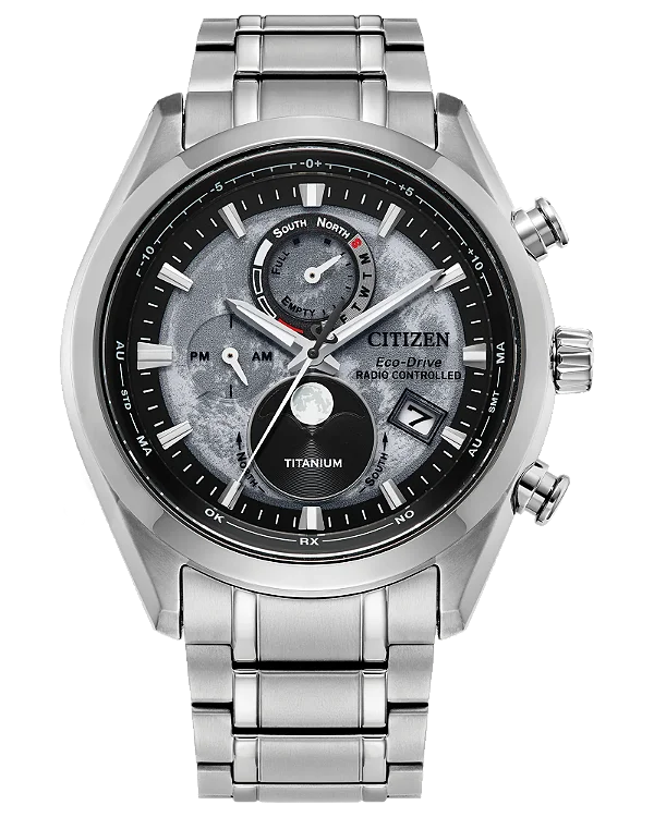 Relógio Citizen BY1010-57H Tsuki-yomi Titanium Safira Original