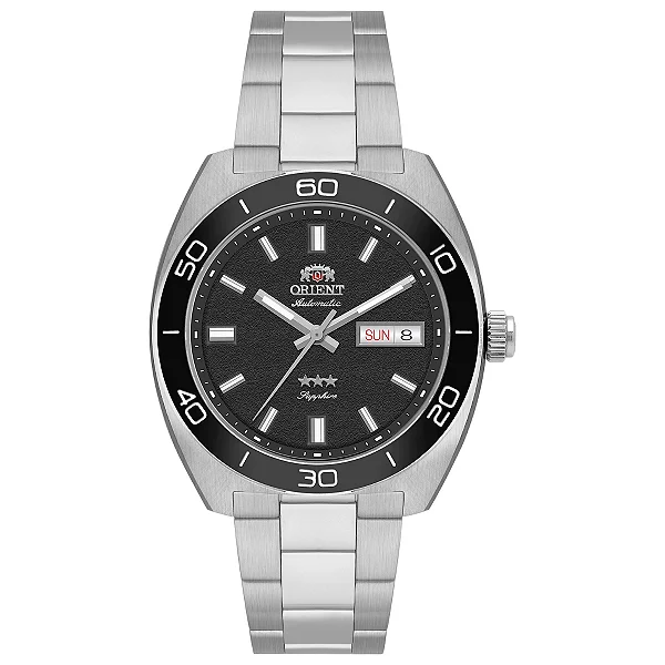 Relógio Orient Automático 3 Estrelas Elegance YN6SS017-G1SX Mostrador Verde Safira