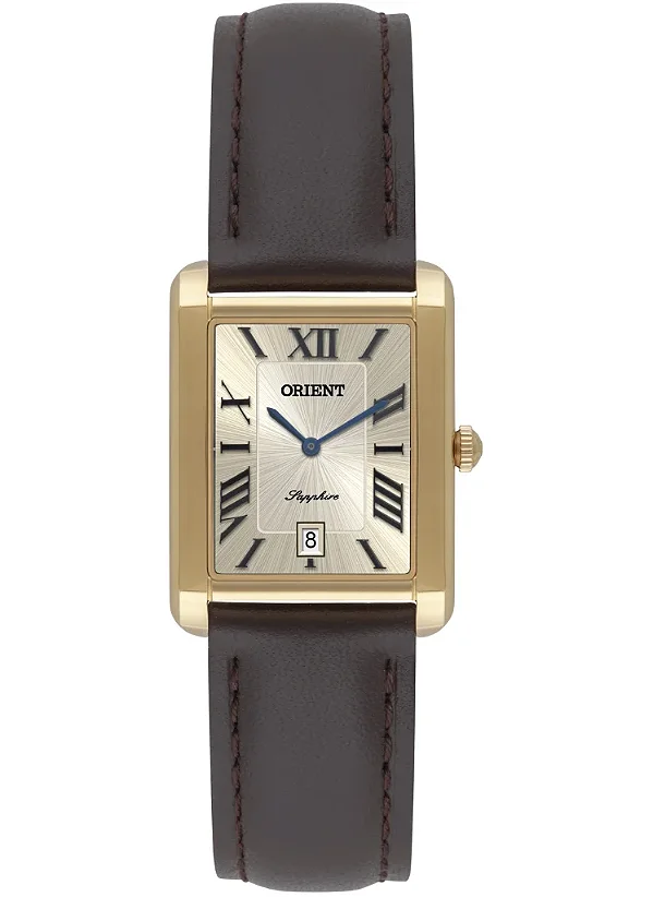 Relógio Orient Eternal Tank Feminino LGSC1006-C3NX Dourado Safira