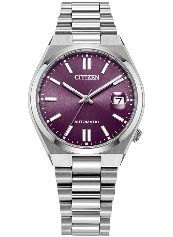 Relógio Citizen Tsuyosa Automático 37mm Roxo Sunray - NJ0200-50W