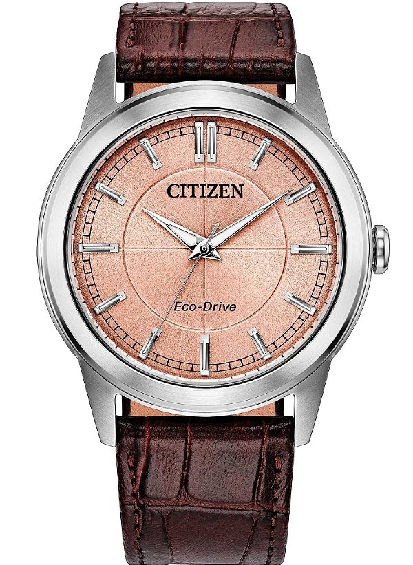 Relógio Citizen Rolan Dress Classic Couro Salmão 41mm - AW2110-14Z