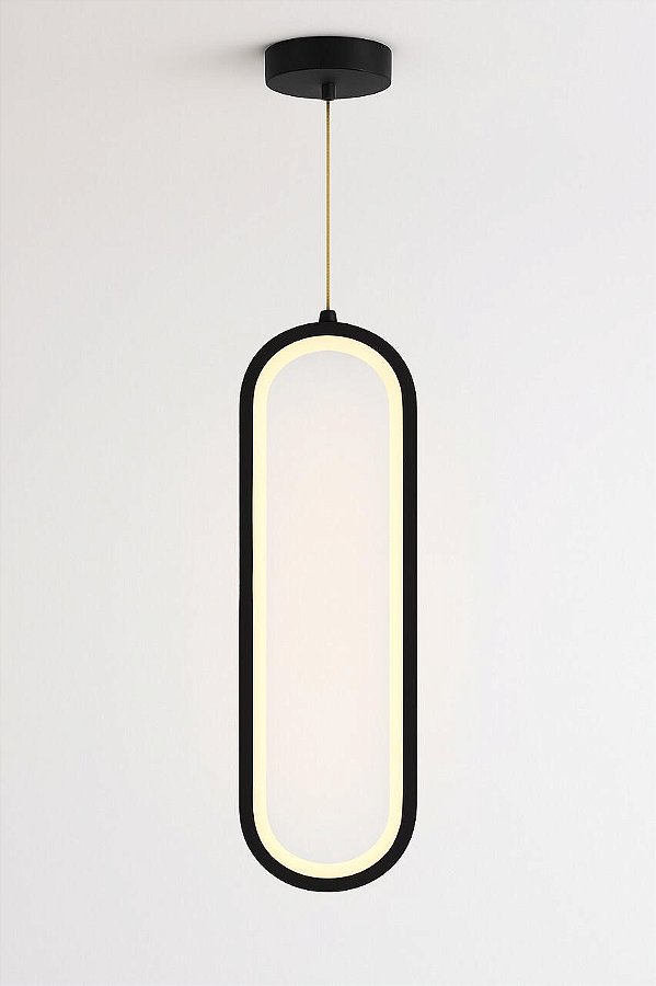 KIT 2 PENDENTES PRETO 18W 3000K