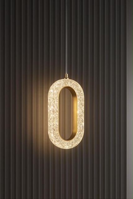 PENDENTE LED DOURADO CRISTAL 3K 4K 6K