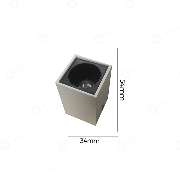 SPOT SOBREPOR CUBIS 2W BRANCO 3000K 120LM