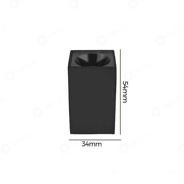 SPOT SOBREPOR CUBIS 2W PRETO 3000K 120LM