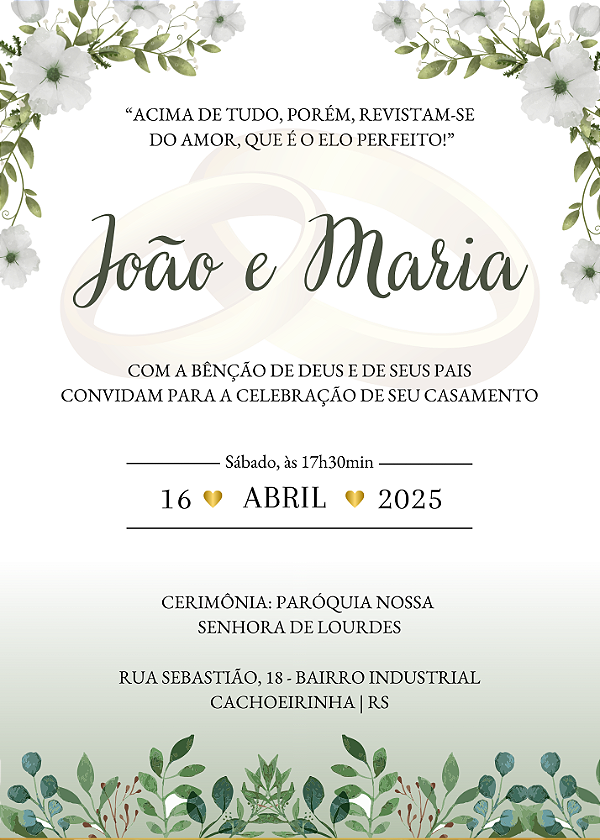 Criação de Convite DIGITAL Personalizado para Casamento