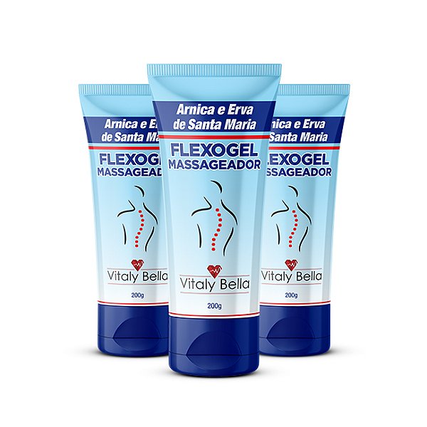 Kit com 3 Unidades – Flexogel Massageador com Arnica e Erva de Santa Maria