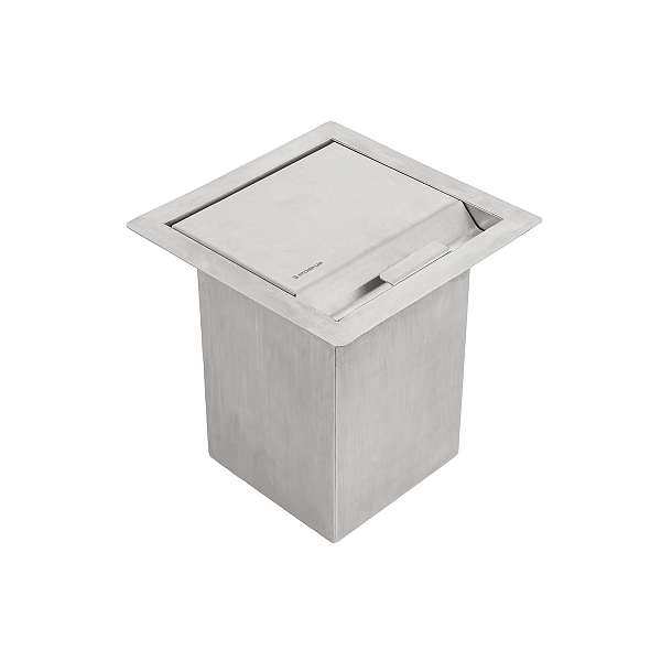 Lixeira de Embutir para Bancada 4L Inox 304 com Tampa Escovada
