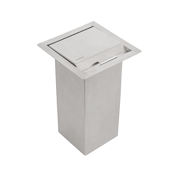 Lixeira de Embutir para Bancada 5L Inox 304 com Tampa Escovada
