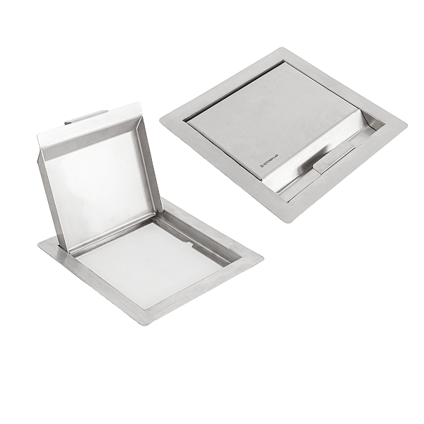 Tampa Lixeira Embutida Aço Inox Escovado Bancada Cozinha Gourmet
