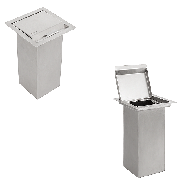 Lixeira Gourmet 7 Litros Em Aço Inox Com Tampa Para Embutir Na Bancada Da Cozinha Praticidade E Estilo - Kitchen Lar