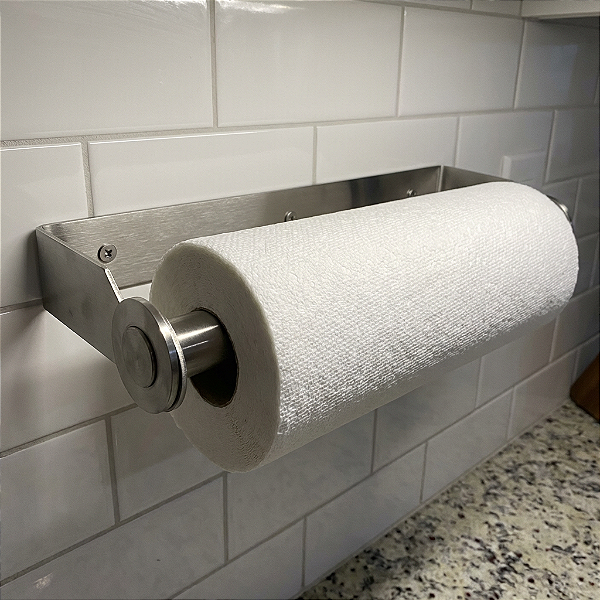 Porta Papel Toalha Inox 304 Escovado – Kitchen Lar | Com Parafusos e Buchas