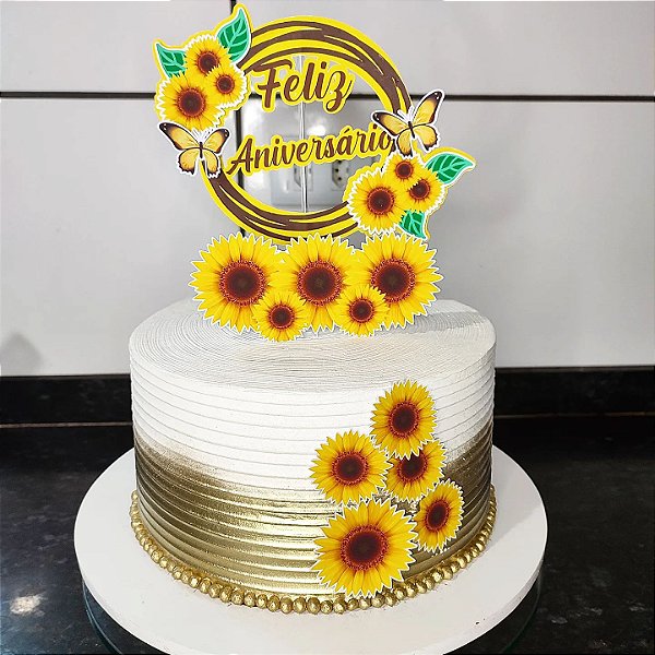 Arquivo digital Topo de bolo girassol 1