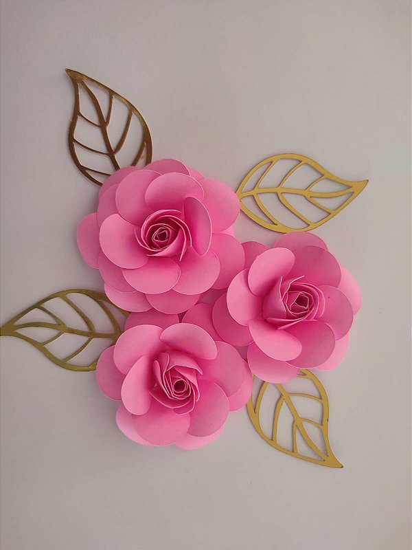 Arquivo digital flores e folhas para decoração de bolo