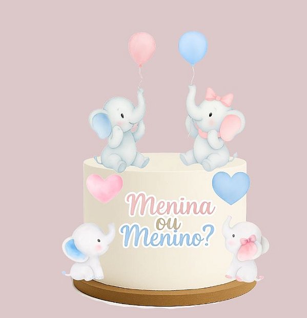 Arquivo digital tema chá revelação elefantinhos 1