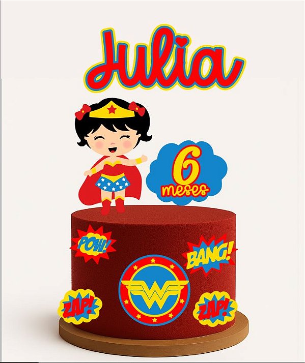 Arquivo digital tema mulher maravilha baby em camadas