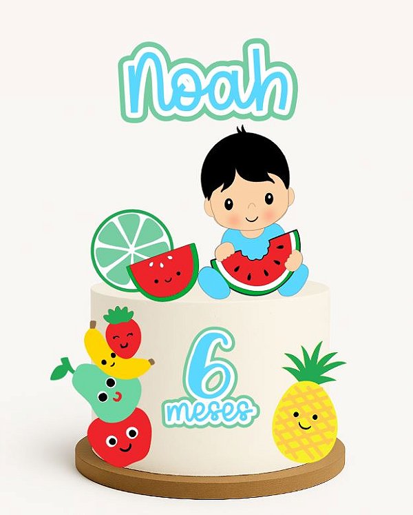 Arquivo digital tema frutinhas menino em camadas