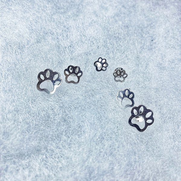 Brinco trio de patinha prata 1000