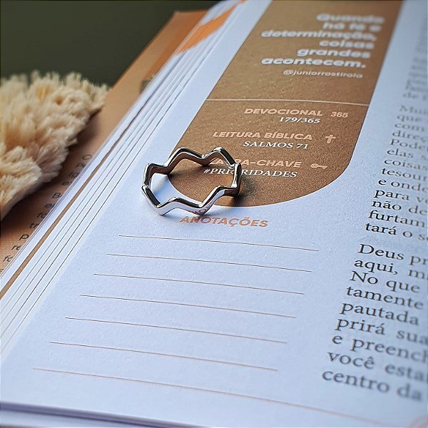 Anel rodio aro ondulado n° 18