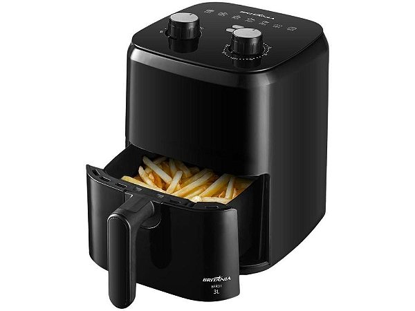 Fritadeira Elétrica sem Óleo/Air Fryer Britânia BFR31 Preto com Timer 3L - 110V