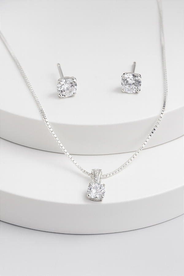 CONJUNTO ZIRC CRAVEJADO PONTO