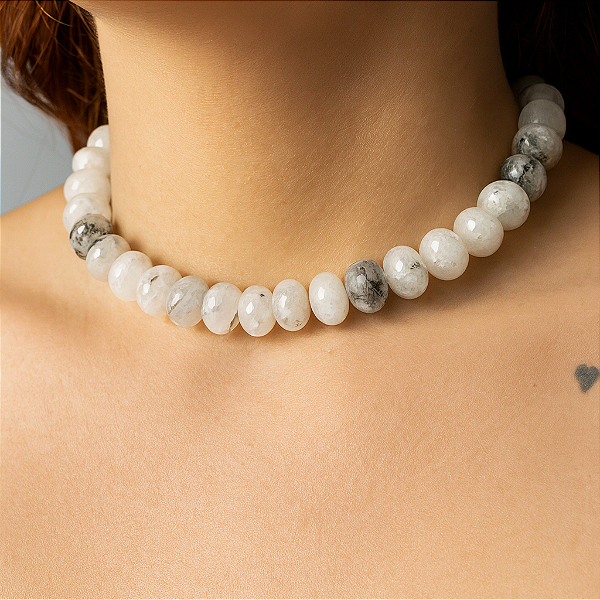 CHOKER QUARTZO TURMALINADO- CALMA/ PROTEÇÃO