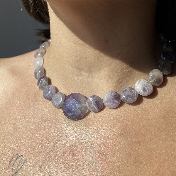 CHOKER MEDALHA AMETISTA/ CONEXÃO