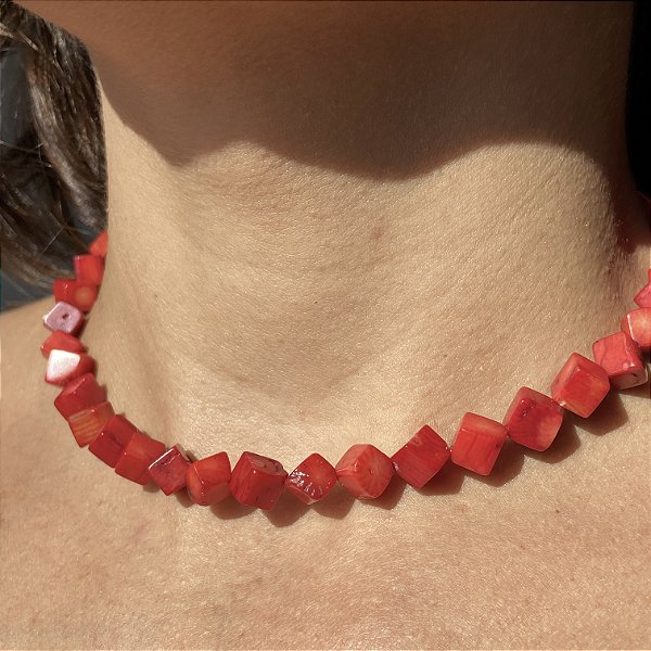 CHOKER JASPE LARANJA-ALEGRIA