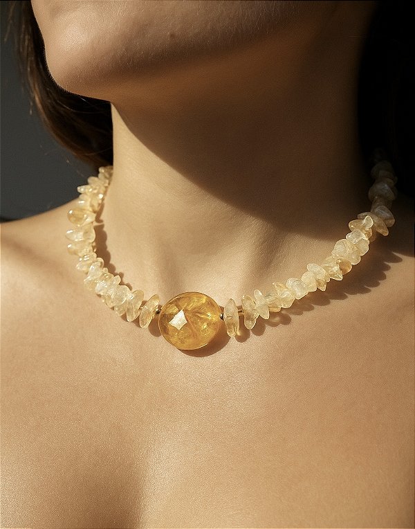 CHOKER DEUSA CITRINO-PROSPERIDADE