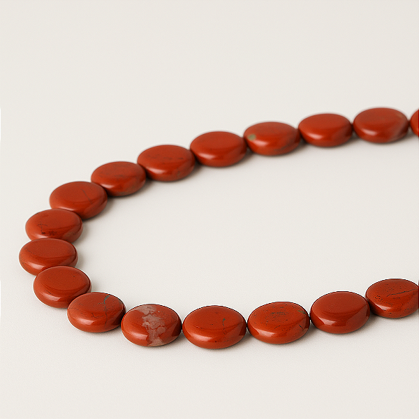 CHOKER MEDALHA-JADE VERMELHA/ VITALIDADE