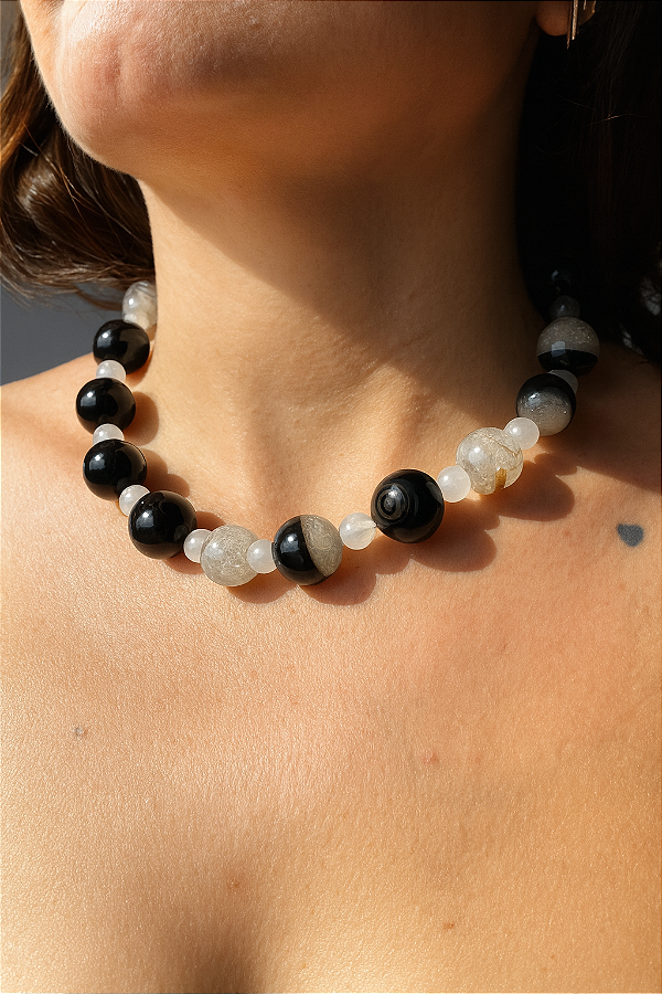 CHOKER CALCEDÔNIA-SABEDORIA/COMUNICAÇÃO