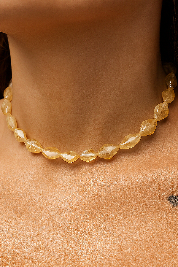 CHOKER CITRINO BALÃO- PROSPERIDADE