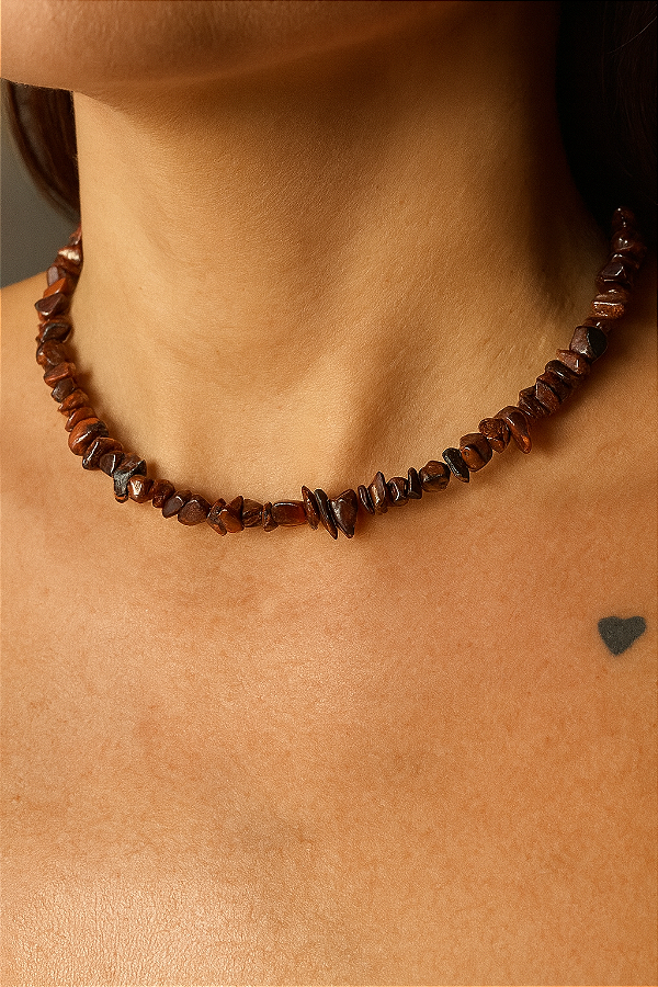 CHOKER OLHO DE TIGRE VERMELHO- PAIXÃO