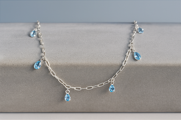 CHOKER ZIRCÔNIAS AZUL