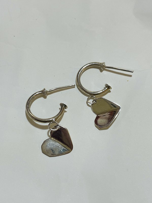 ARGOLA CORAÇÃO GEOMETRICO