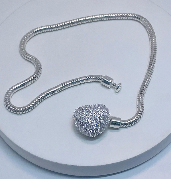 PULSEIRA MODELO PANDORA CRAVEJADA CORAÇÃO