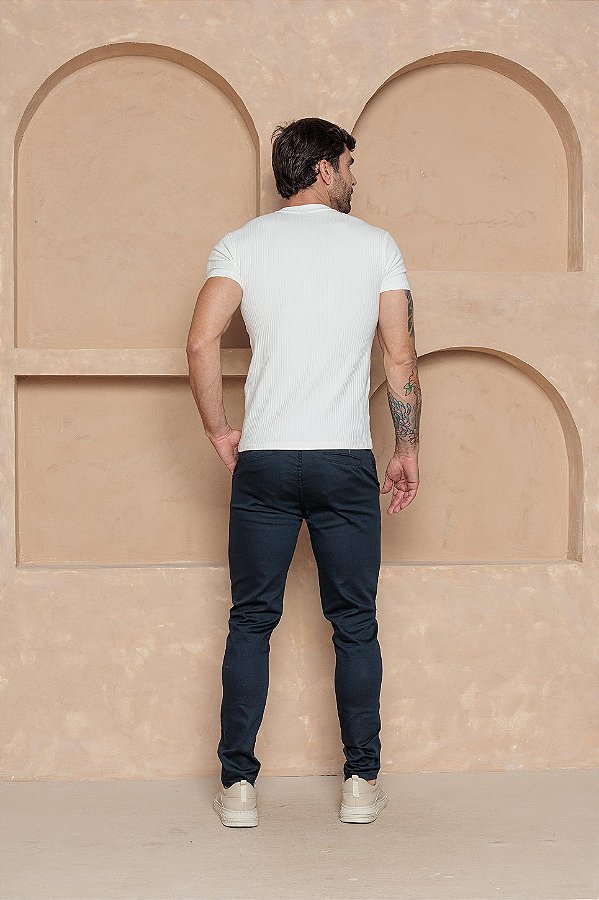 Calça de Sarja Alfaiataria Acetinada (Preta)