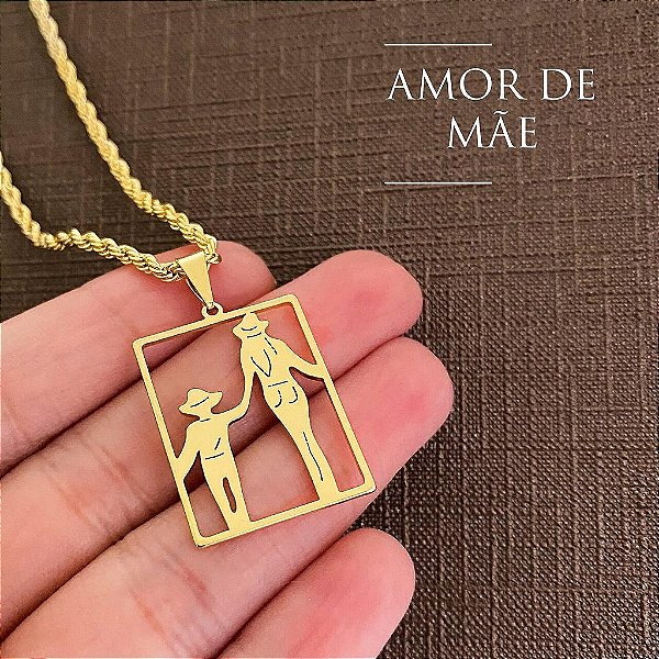 Colar Feminino Mãe e Filho Country com Cordão Baiano